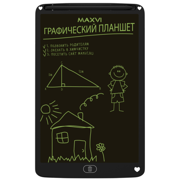 Купить Планшет для рисования LCD планшет для заметок и рисования Maxvi MGT-03 black